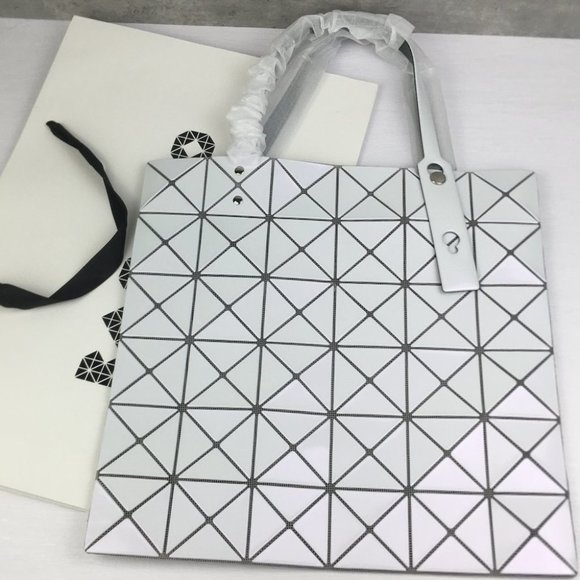 New Bao Bao Issey Miyake Lucent Tote Bag Metallic White